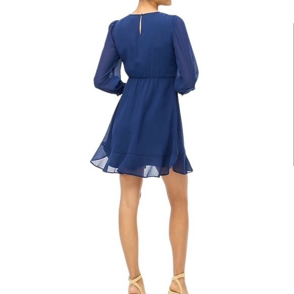 J Crew Factory Mini dress with flounce hem and sheer sleeves size 10 NWT BY478 - Picture 3 of 9